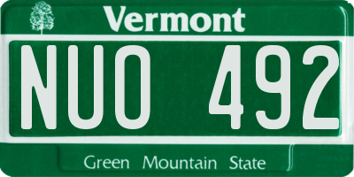VT license plate NUO492