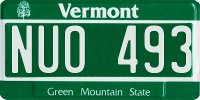VT license plate NUO493