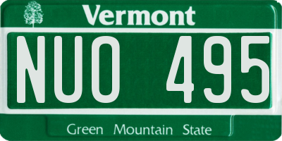 VT license plate NUO495