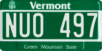 VT license plate NUO497