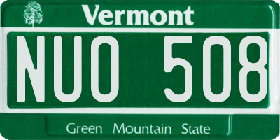 VT license plate NUO508