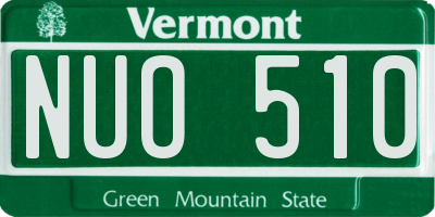 VT license plate NUO510