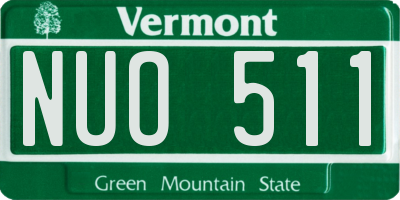 VT license plate NUO511