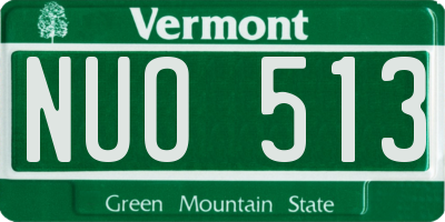VT license plate NUO513