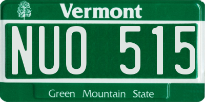 VT license plate NUO515
