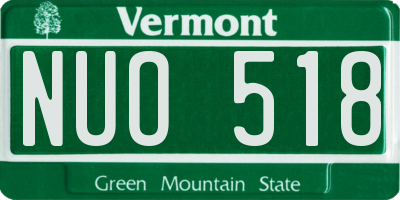 VT license plate NUO518