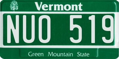 VT license plate NUO519