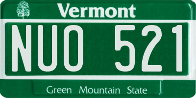 VT license plate NUO521