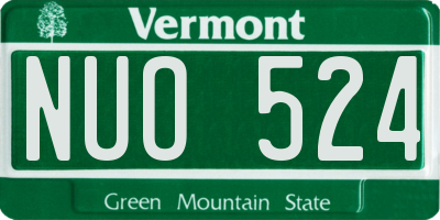 VT license plate NUO524