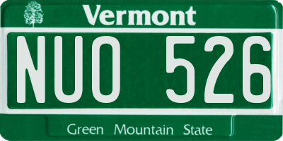 VT license plate NUO526