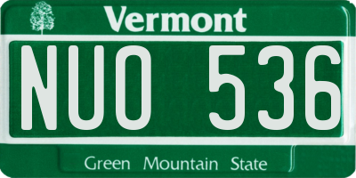 VT license plate NUO536