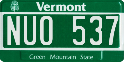 VT license plate NUO537