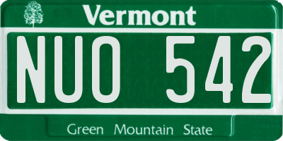 VT license plate NUO542