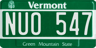 VT license plate NUO547