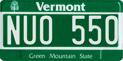 VT license plate NUO550