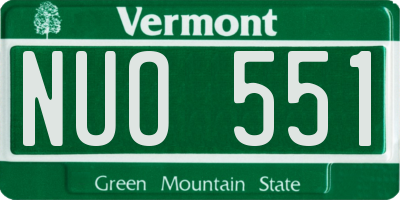 VT license plate NUO551