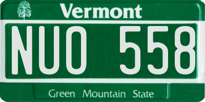 VT license plate NUO558