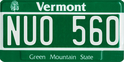 VT license plate NUO560