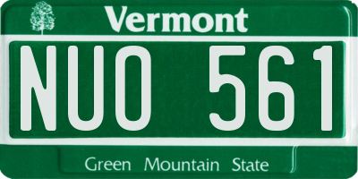 VT license plate NUO561