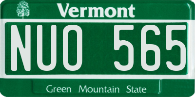 VT license plate NUO565