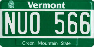 VT license plate NUO566