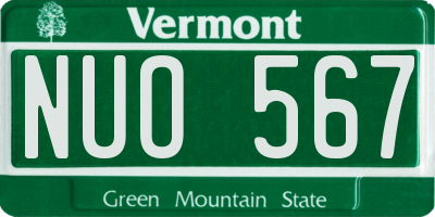 VT license plate NUO567