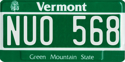 VT license plate NUO568