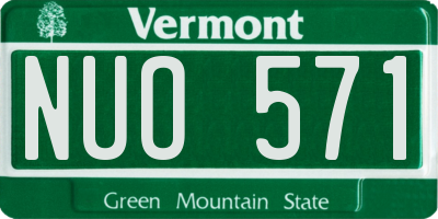VT license plate NUO571