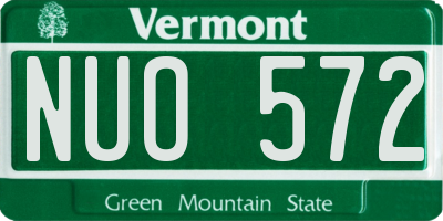 VT license plate NUO572