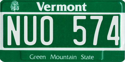 VT license plate NUO574