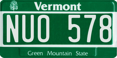 VT license plate NUO578