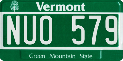 VT license plate NUO579