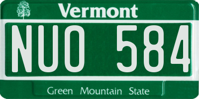 VT license plate NUO584