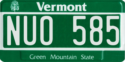 VT license plate NUO585