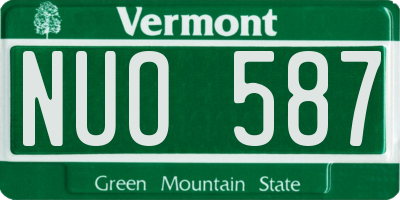 VT license plate NUO587