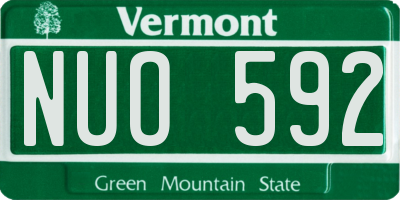 VT license plate NUO592