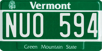 VT license plate NUO594