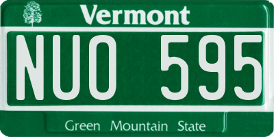VT license plate NUO595