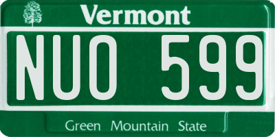 VT license plate NUO599