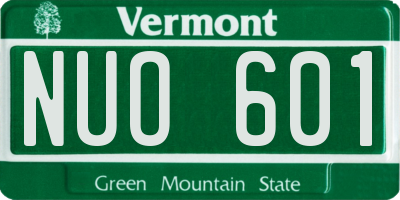 VT license plate NUO601