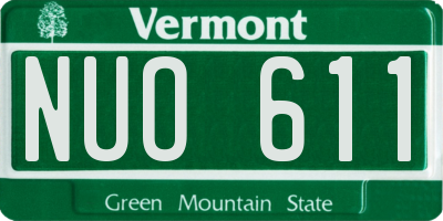 VT license plate NUO611