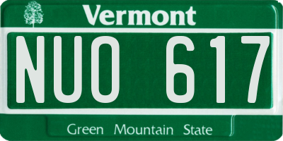 VT license plate NUO617