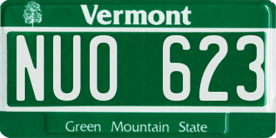 VT license plate NUO623