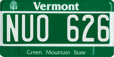 VT license plate NUO626