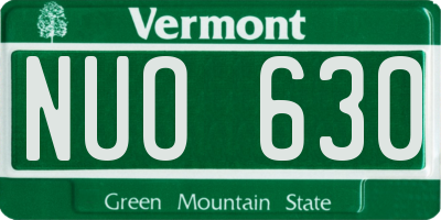 VT license plate NUO630
