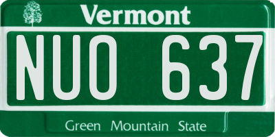 VT license plate NUO637