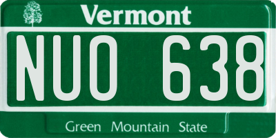 VT license plate NUO638