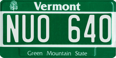 VT license plate NUO640