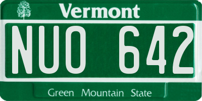 VT license plate NUO642