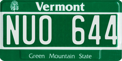 VT license plate NUO644